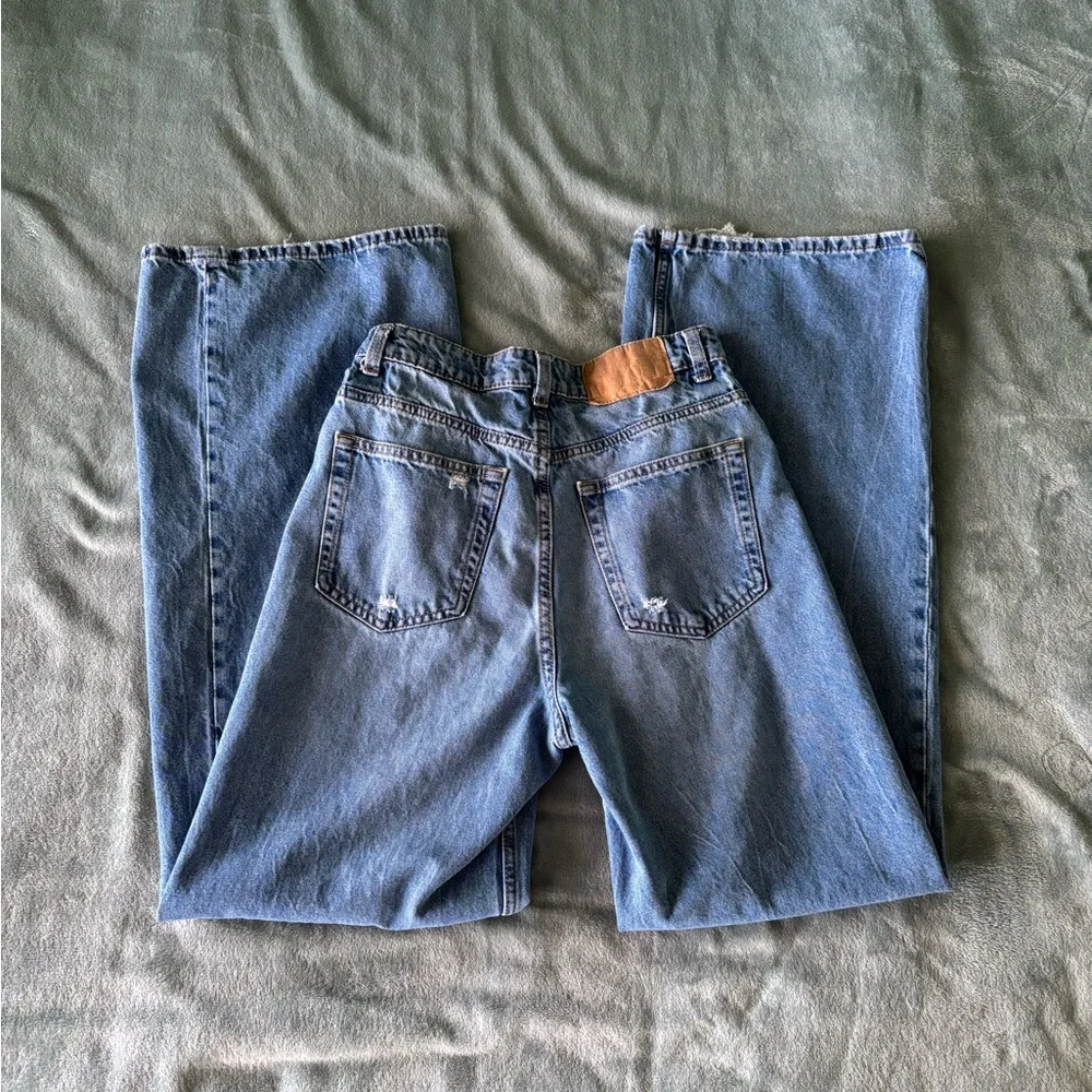 H&M Blue Distressed Wide Leg Jeans - Picture 11 of 16